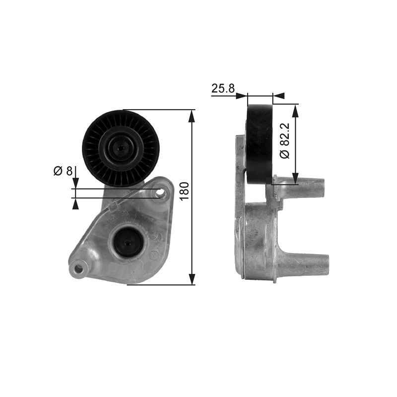 GATES T38149 Belt Tensioner, V-ribbed belt