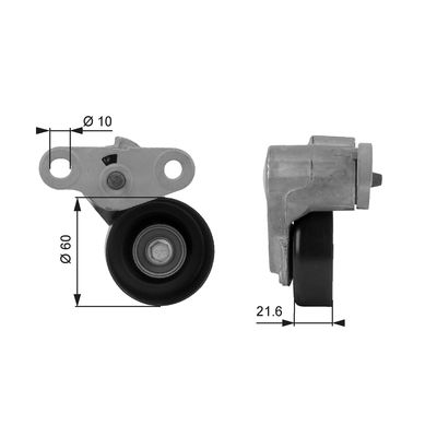 Belt Tensioner, V-ribbed belt GATES T38159