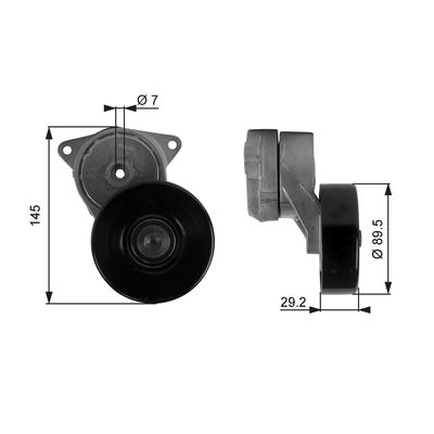 Belt Tensioner, V-ribbed belt GATES T38169