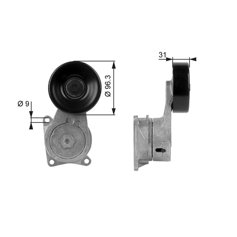 GATES T38170 Belt Tensioner, V-ribbed belt