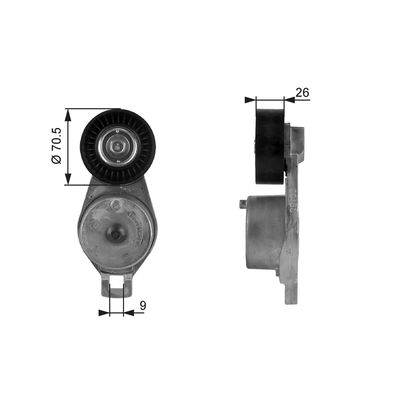 Belt Tensioner, V-ribbed belt GATES T38185