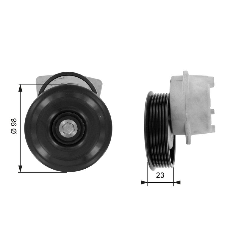 GATES T38203 Belt Tensioner, V-ribbed belt