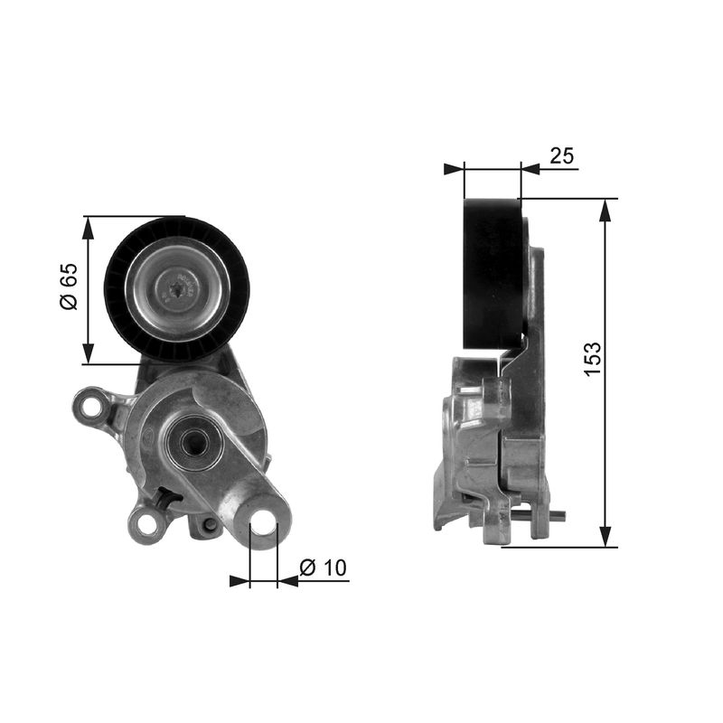 GATES T38209 Belt Tensioner, V-ribbed belt