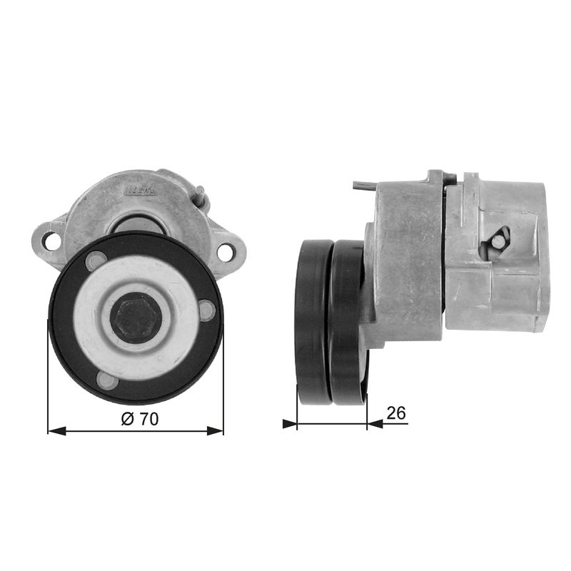 GATES T38213 Belt Tensioner, V-ribbed belt