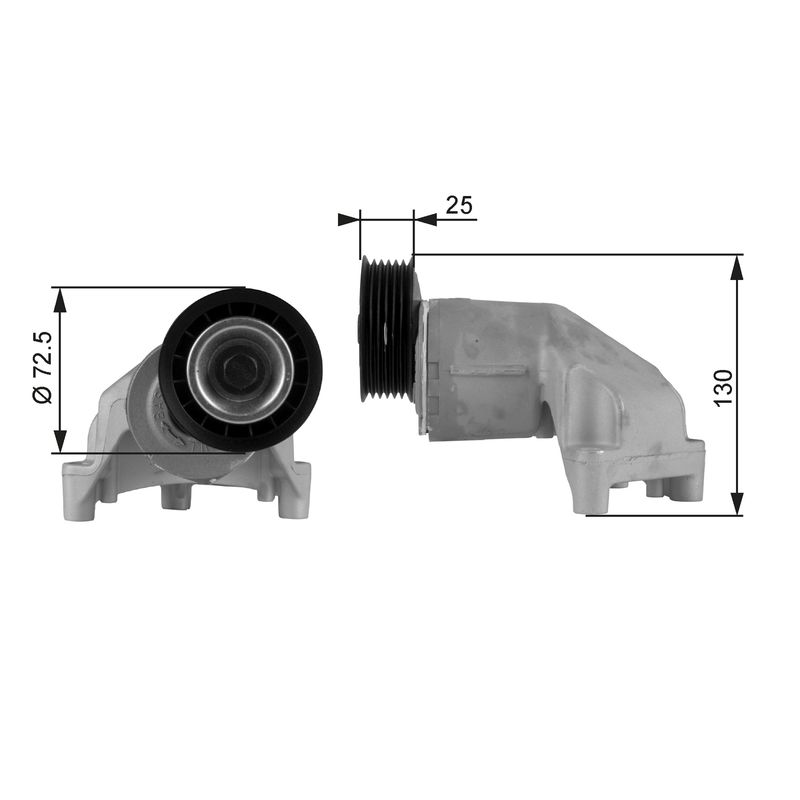 GATES T38272 Belt Tensioner, V-ribbed belt