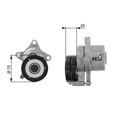 Belt Tensioner, V-ribbed belt GATES T38283