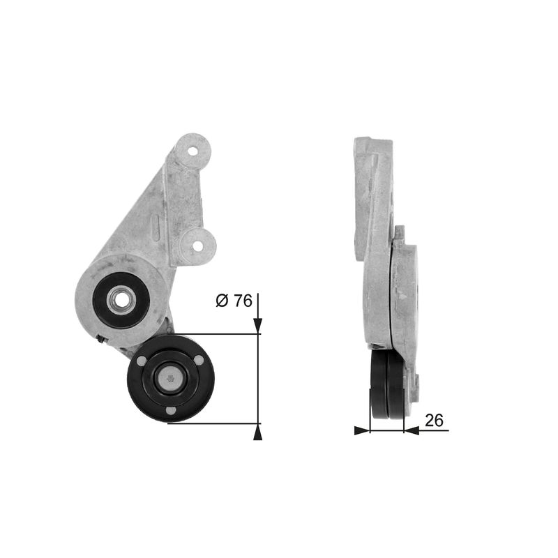 GATES T38304 Belt Tensioner, V-ribbed belt