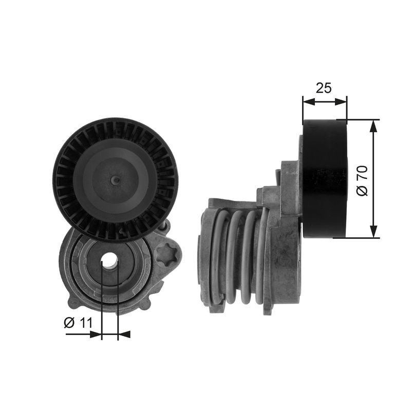 GATES T38384 Belt Tensioner, V-ribbed belt