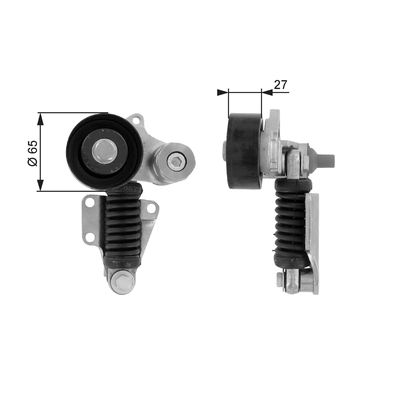Belt Tensioner, V-ribbed belt GATES T38399