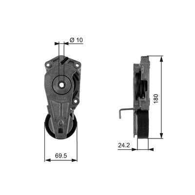Belt Tensioner, V-ribbed belt GATES T38405