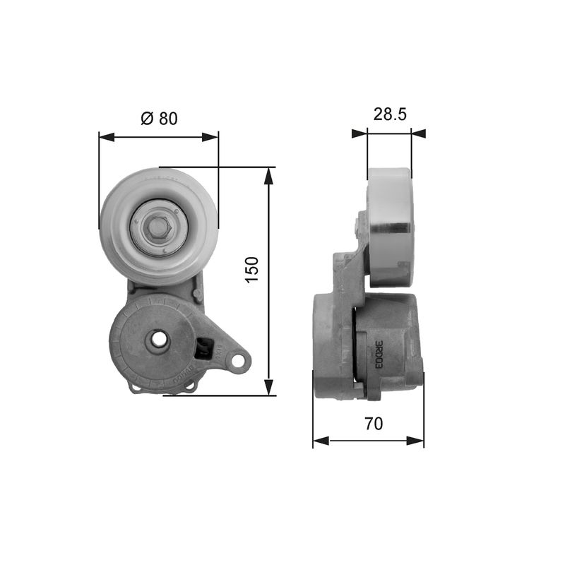 GATES T38413 Belt Tensioner, V-ribbed belt