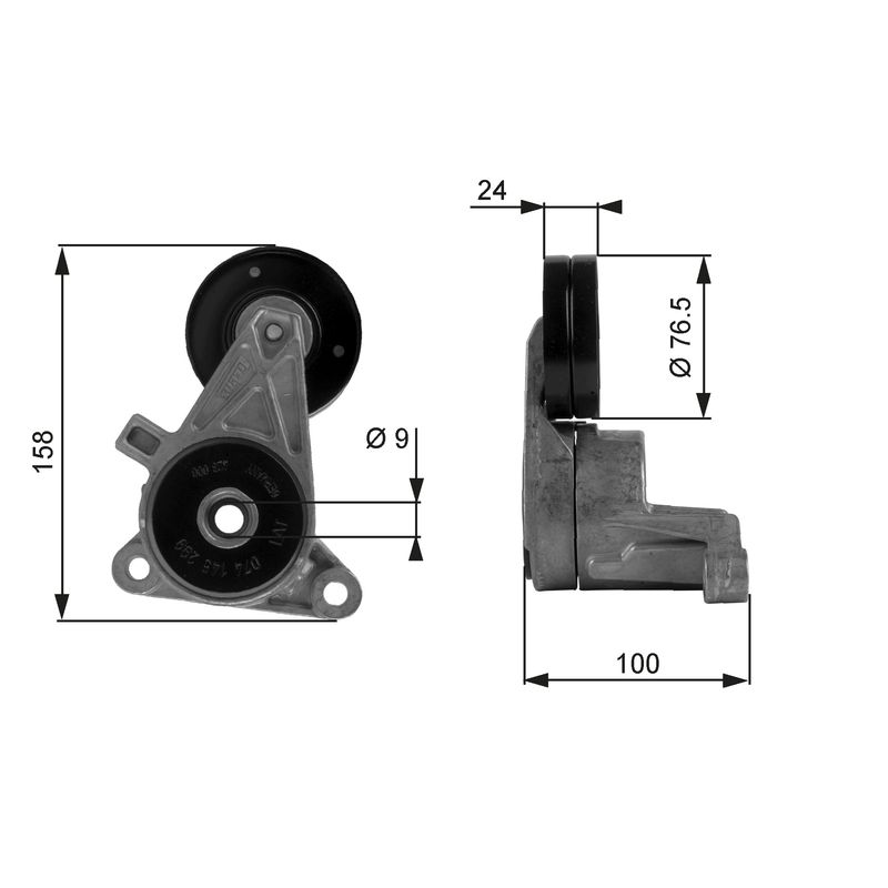 GATES T38437 Belt Tensioner, V-ribbed belt