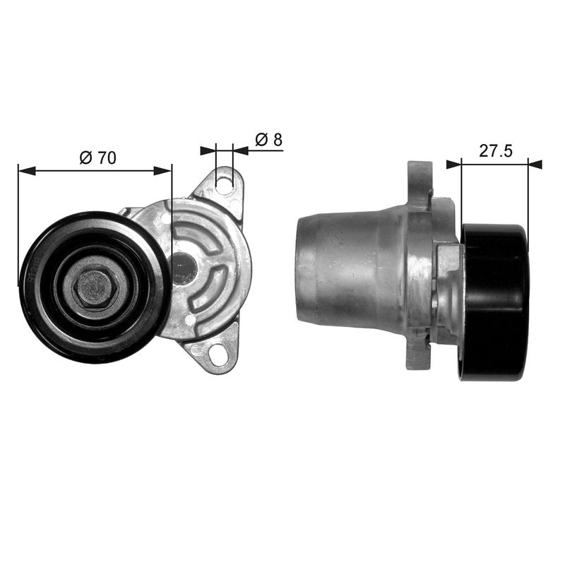 GATES T38454 Belt Tensioner, V-ribbed belt
