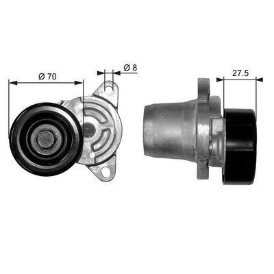 Belt Tensioner, V-ribbed belt GATES T38454