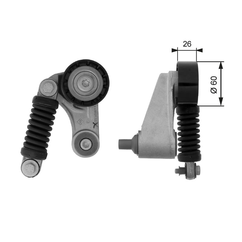 GATES T38457 Belt Tensioner, V-ribbed belt