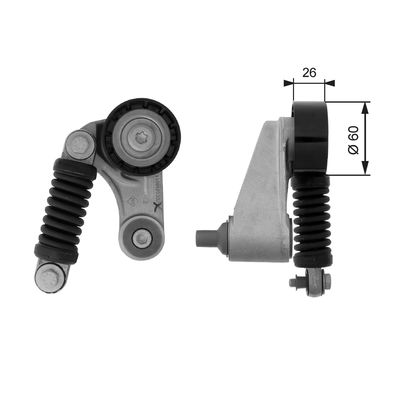 Belt Tensioner, V-ribbed belt GATES T38457