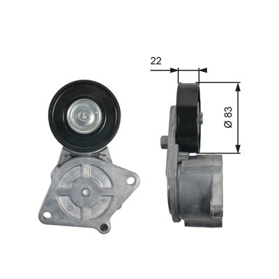 Belt Tensioner, V-ribbed belt GATES T38492