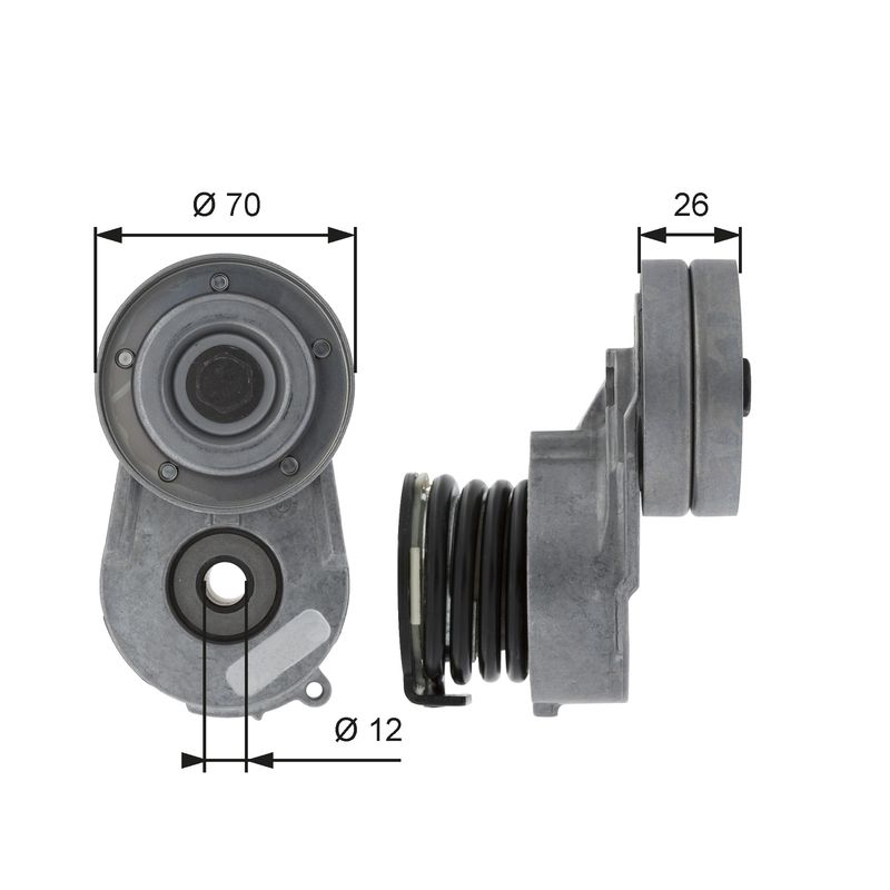 GATES T38496 Belt Tensioner, V-ribbed belt