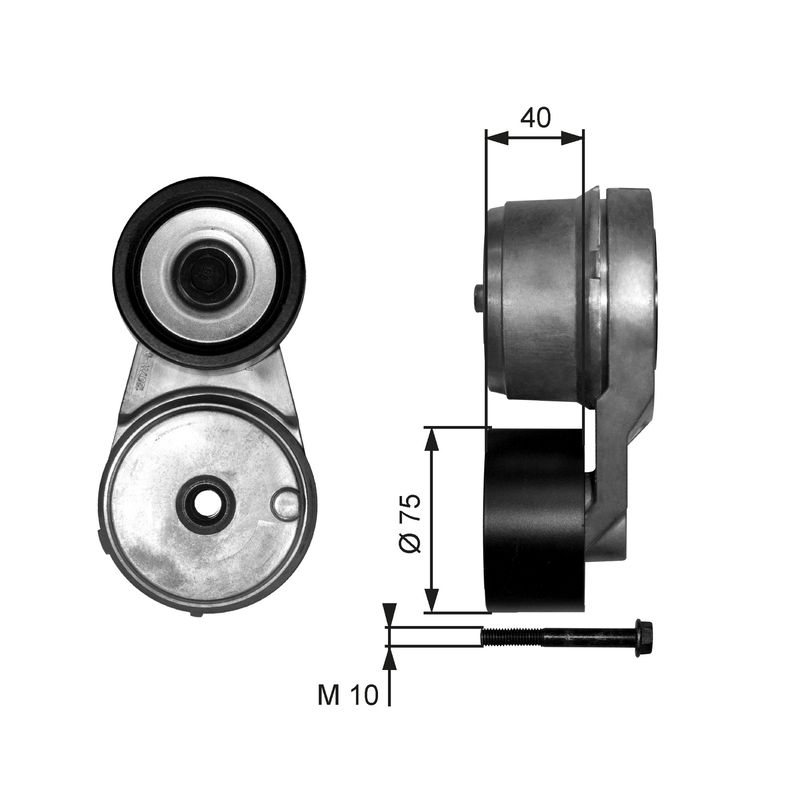 GATES T38541 Belt Tensioner, V-ribbed belt