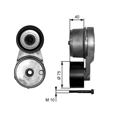 Belt Tensioner, V-ribbed belt GATES T38541