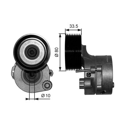 Belt Tensioner, V-ribbed belt GATES T38561