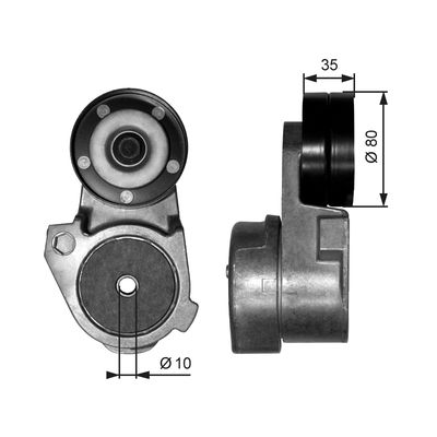Belt Tensioner, V-ribbed belt GATES T38563