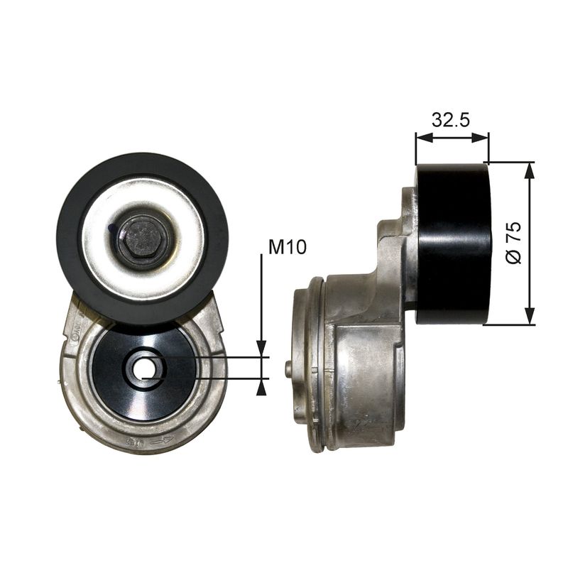 GATES T38567 Belt Tensioner, V-ribbed belt