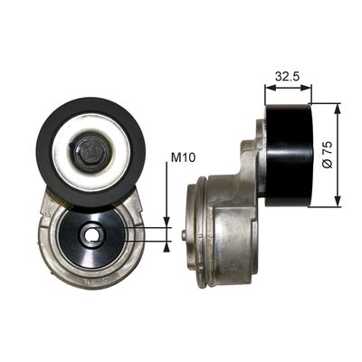Belt Tensioner, V-ribbed belt GATES T38567