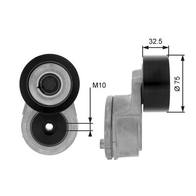 Belt Tensioner, V-ribbed belt GATES T38568