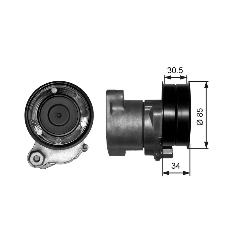 GATES T38571 Belt Tensioner, V-ribbed belt