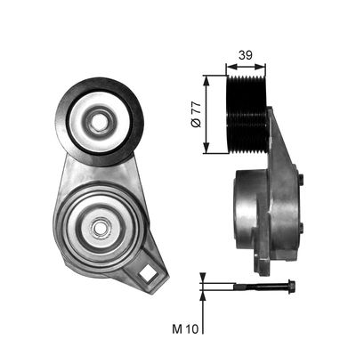Belt Tensioner, V-ribbed belt GATES T38581