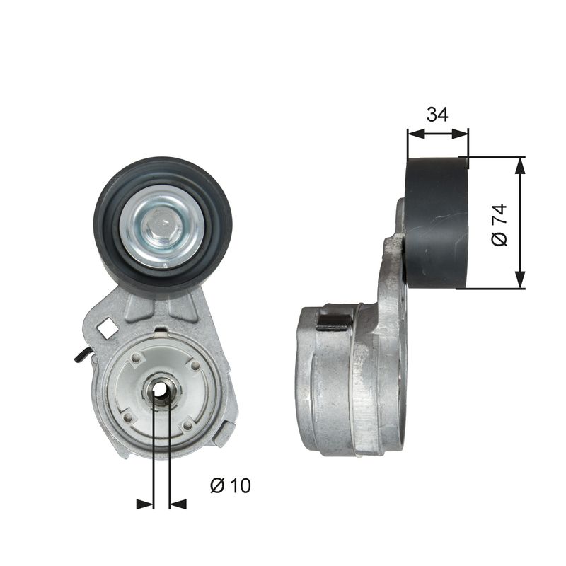 GATES T38583 Belt Tensioner, V-ribbed belt