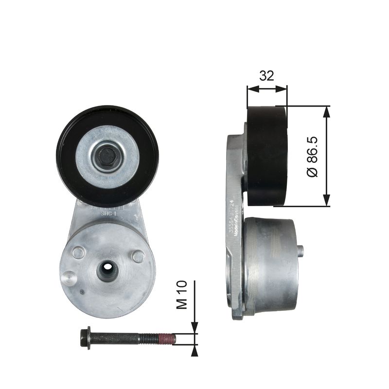 GATES T38584 Belt Tensioner, V-ribbed belt