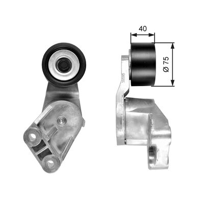 Belt Tensioner, V-ribbed belt GATES T38585