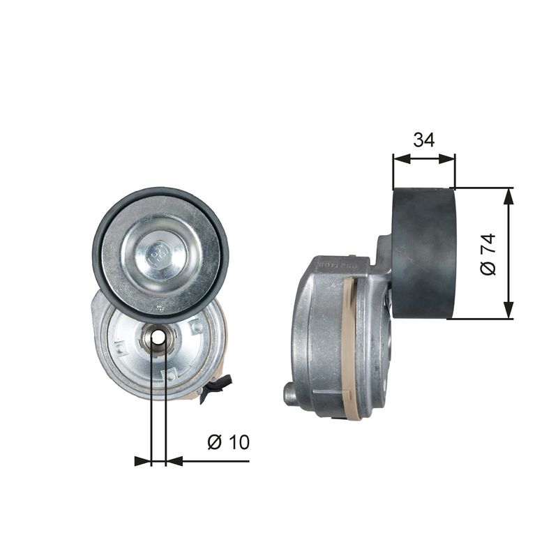 GATES T38638 Belt Tensioner, V-ribbed belt