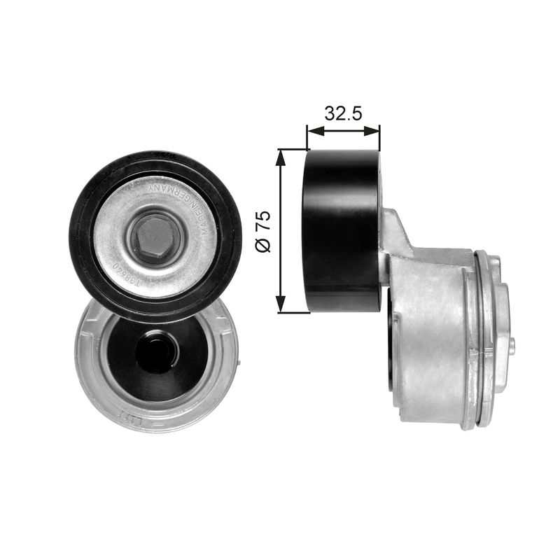 GATES T38640 Belt Tensioner, V-ribbed belt