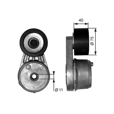 Belt Tensioner, V-ribbed belt GATES T38645