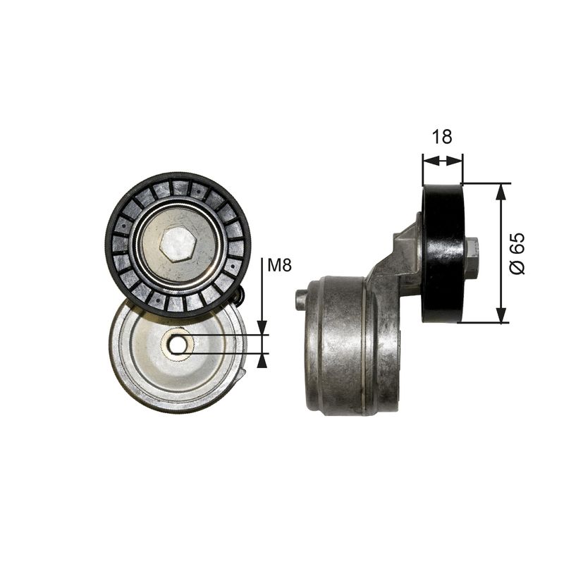 GATES T38652 Belt Tensioner, V-ribbed belt
