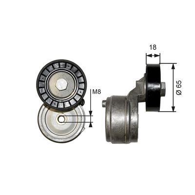Belt Tensioner, V-ribbed belt GATES T38652