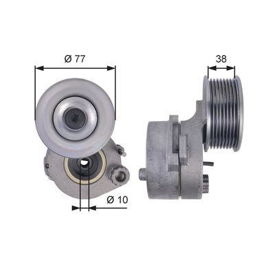 Belt Tensioner, V-ribbed belt GATES T38663