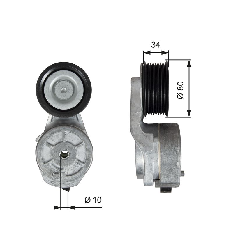 GATES T38704 Belt Tensioner, V-ribbed belt
