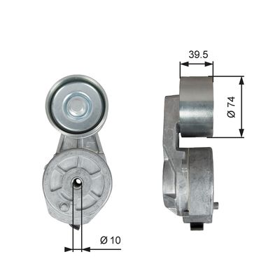 Belt Tensioner, V-ribbed belt GATES T38707