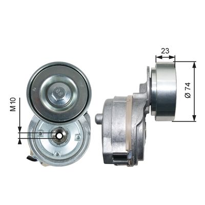 Belt Tensioner, V-ribbed belt GATES T38719