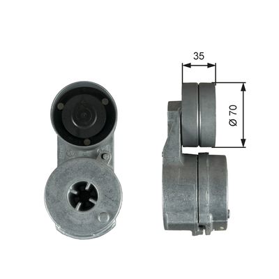 Belt Tensioner, V-ribbed belt GATES T38723