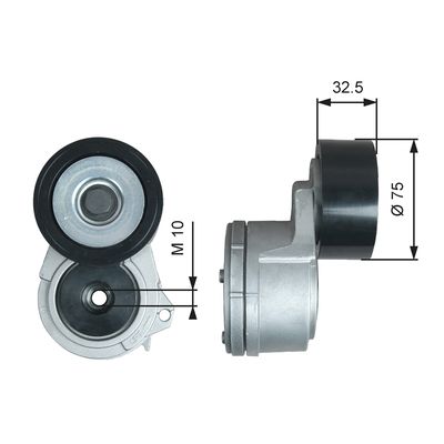 Belt Tensioner, V-ribbed belt GATES T38724