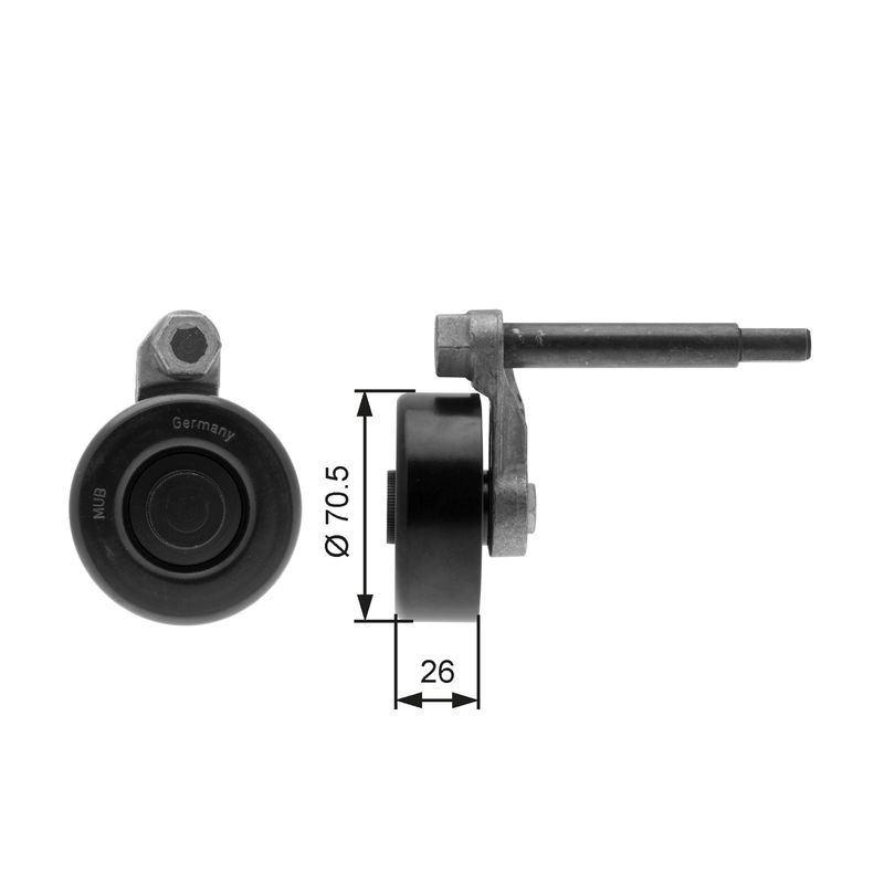 GATES T39000 Belt Tensioner, V-ribbed belt