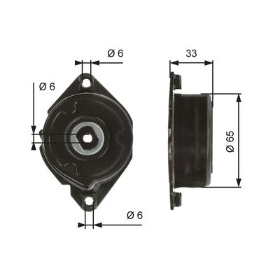 Belt Tensioner, V-ribbed belt GATES T39013