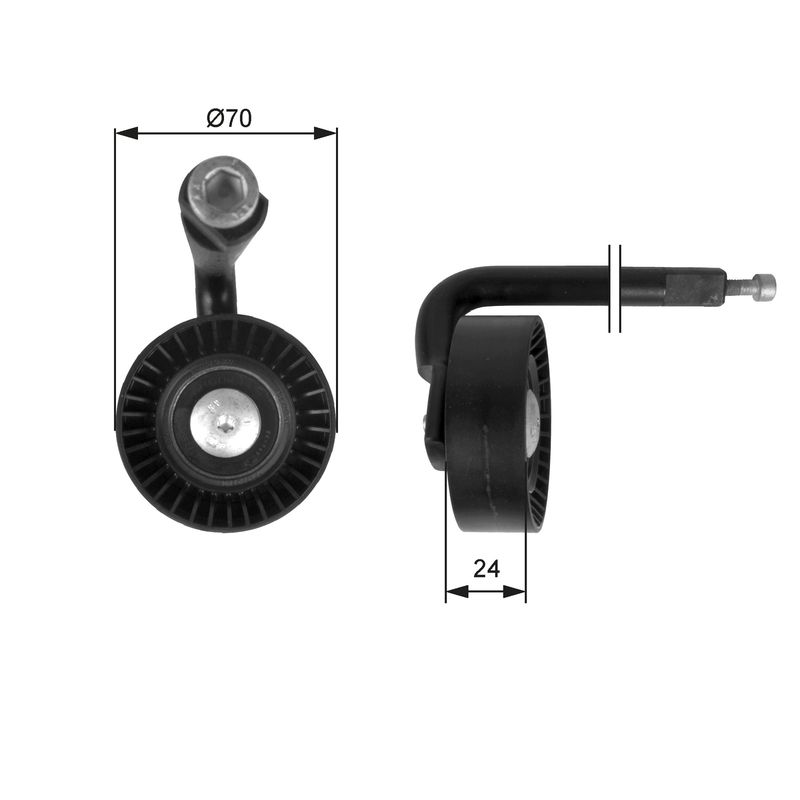 GATES T39020 Tensioner Pulley, V-ribbed belt
