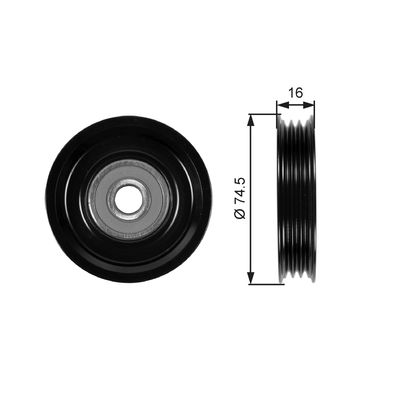 Tensioner Pulley, V-ribbed belt GATES T39028