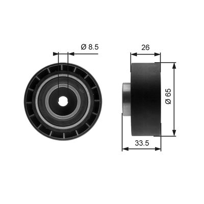 Tensioner Pulley, V-ribbed belt GATES T39057